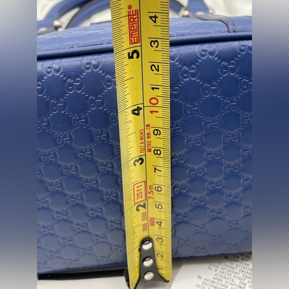 NWT Gucci Blue Leather Mini Guccissima Dome - Satchel Crossbody Shoulder Bag - Picture 5 of 11